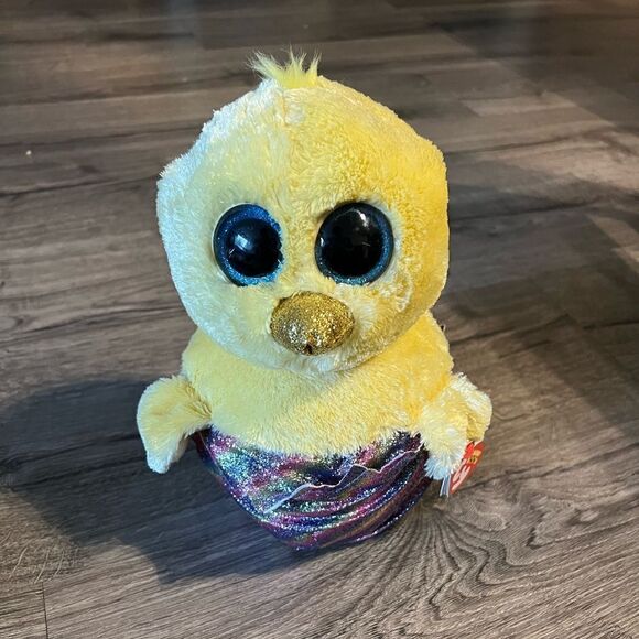 TY Beanie Boos - MEGG the Chick in Rainbow Egg Shell (Glitter Eyes)9 inches - Picture 1 of 8